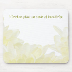Mousepad Professor de Flor Branca de Dahlia