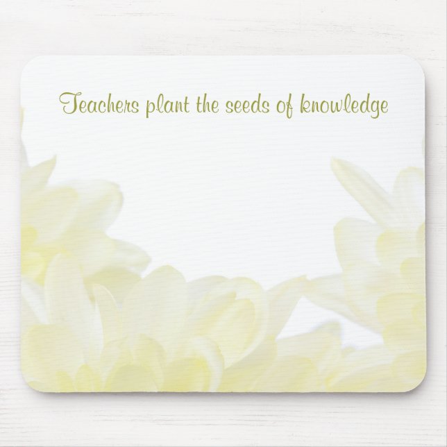 Mousepad Professor de Flor Branca de Dahlia (Frente)