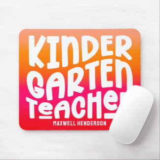Mousepad Professor de Jardim de Infância Laranja Vermelho O