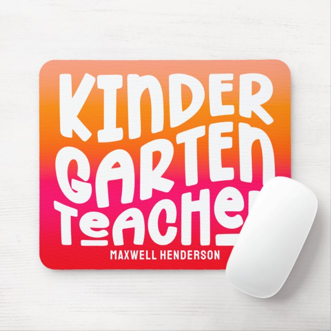 Mousepad Professor de Jardim de Infância Laranja Vermelho O (Com mouse)