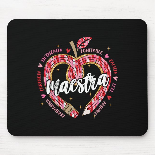 Mousepad Professor de Lápis Espanhol Bilíngue Maestra Dia d (Frente)