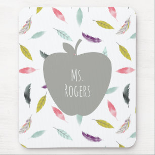 Mousepad Professor de Maçã Boho Feather