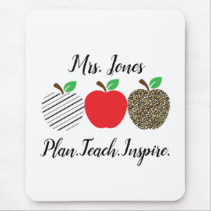 Mousepad Professor de Maçã Vermelha Impressa do Leopard De