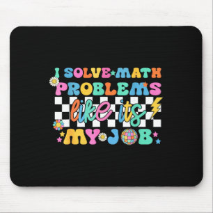 Mousepad Professor de Matemática Retro Groovy Engraçado De