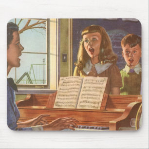 Mousepad Professor de Música Antiga Ensinando Alunos a Cant