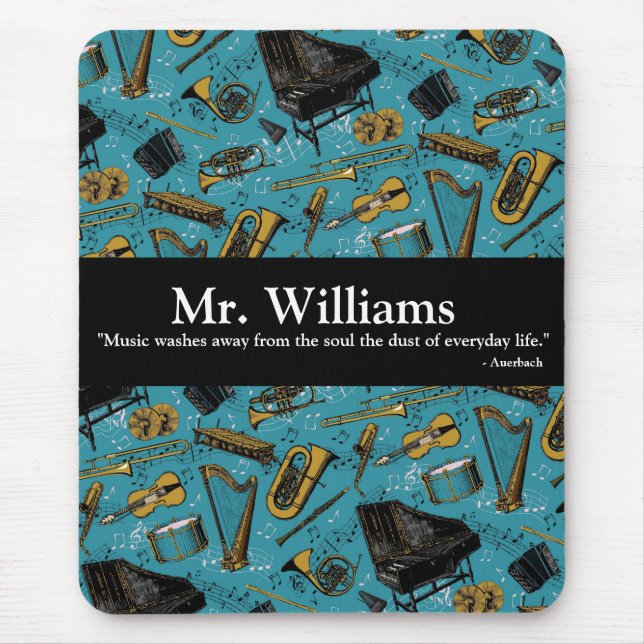 Mousepad Professor De Música, De Volta À Escola, Instrument (Frente)