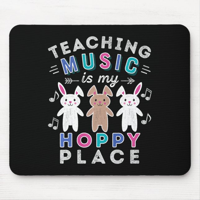 Mousepad Professor de Música Oferecendo Páscoa Hoppy Coelho (Frente)