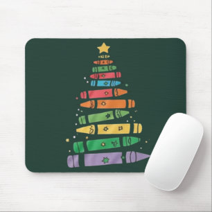Mousepad Professor de Natal Árvore de Giz Luzes de Natal Fo