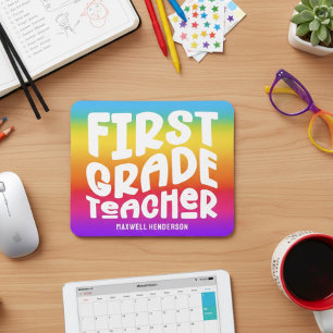 Mousepad Professor de Primeiro Ano Tipografia Arco-íris Omb