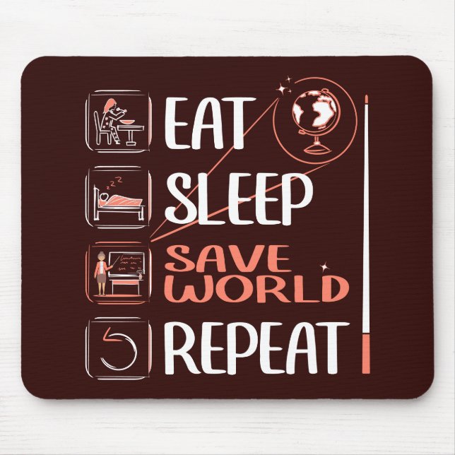 Mousepad Professor de SuperGeografia Salva Mundo Obrigado P (Frente)