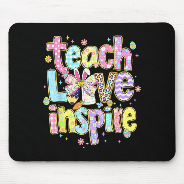 Mousepad Professor dia de Páscoa ensina amor inspira coelho (Frente)