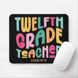 Mousepad Professor do 12º Ano Agradecimento Texto Colorido