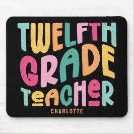 Mousepad Professor do 12º Ano Agradecimento Texto Colorido