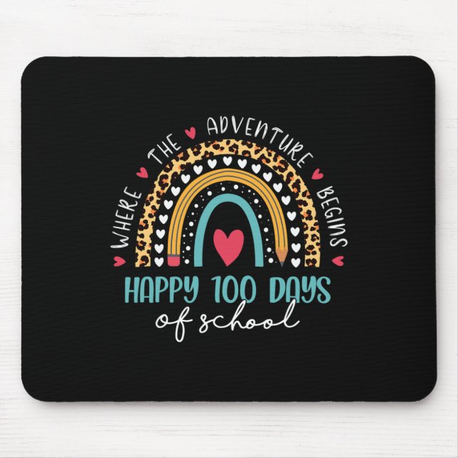 Mousepad Professor Do Dia 100 Dias Rainbow Leopard Boh (Frente)