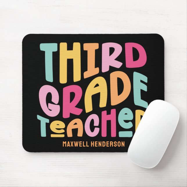 Mousepad Professor do Terceiro Ano Texto Colorido (Com mouse)