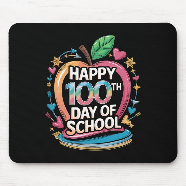 Mousepad Professor Feliz 100º Dia De Aula Matemática Quadro (Frente)