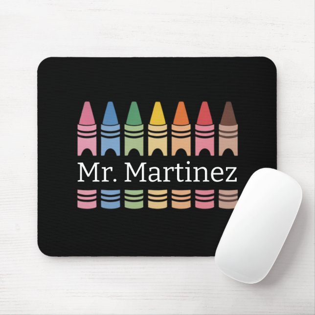 Mousepad Professor Nome Personalizado Crayon Fofo Volta às  (Com mouse)