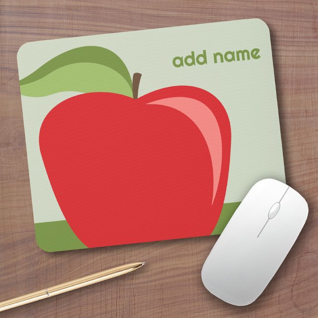 Mousepad Professor Personalizado Maçã com Desenho de Maçã M (apple mousepad)