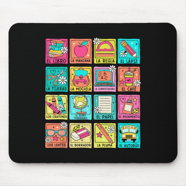 Mousepad Professora Bilíngue Byck To School Professora Espa (Frente)