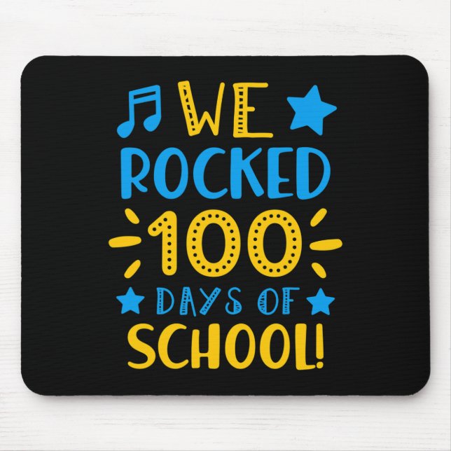 Mousepad Professora De Música - Feliz 100º Dia Da Escola Qu (Frente)