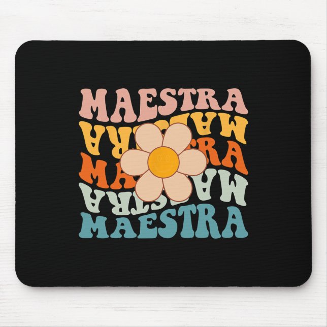 Mousepad Professora Groovy Espanhola Professora de Espanhol (Frente)