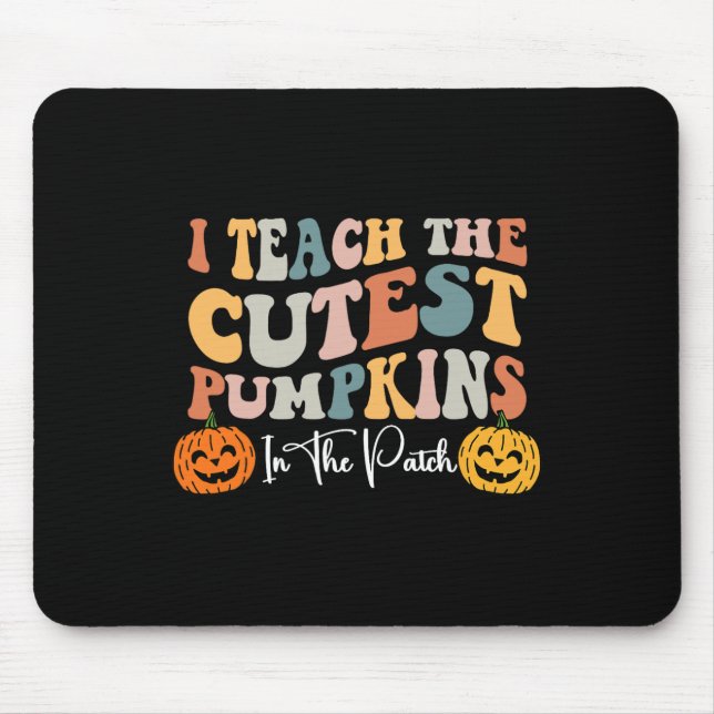 Mousepad Professora Halloween Cutest Pumpkins Retro Profess (Frente)
