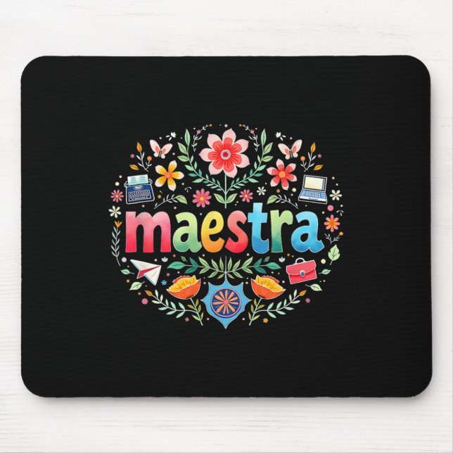 Mousepad Professora mexicana espanhola Maestra Cin de Profe (Frente)