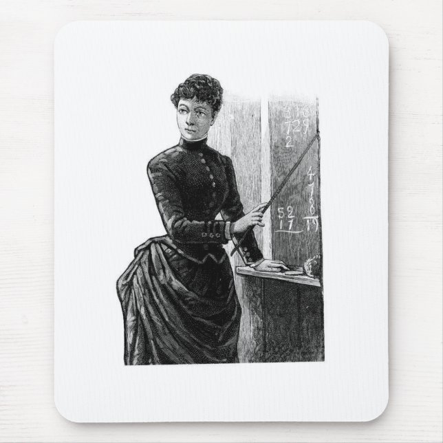 Mousepad Professora Moda Antiga, Escola Escolar Uma Sala (Frente)