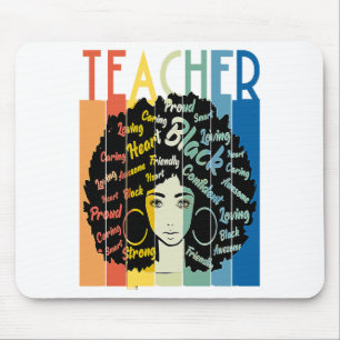 Mousepad Professora Negra Afro Retro Legal História Negra