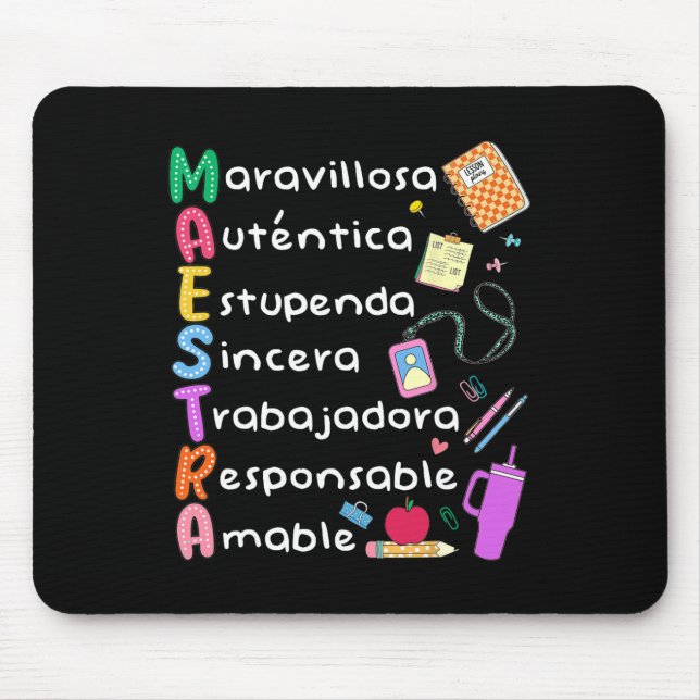 Mousepad Professora Professora de Espanhol Professora Bilín (Frente)