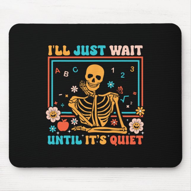 Mousepad Professora Skeleton Halloween Homens Mulheres (Frente)