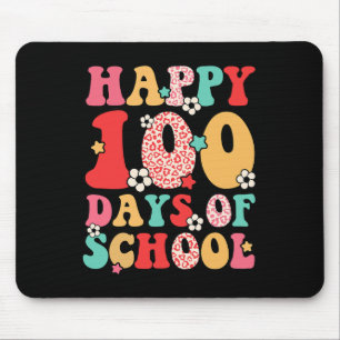 Mousepad Professores Crianças Retro Groovy 100 Dias Feliz 1