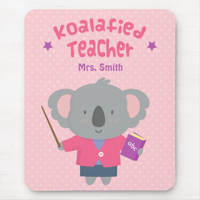 Mousepad Professorinha Feminina de Urso Koala Koalificado F (Frente)