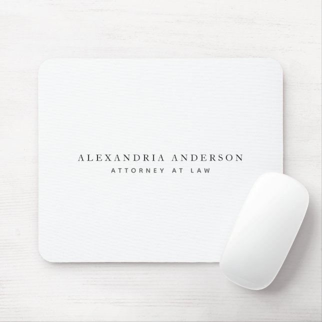 Mousepad Profissional Minimalista Advogado Branco (Com mouse)