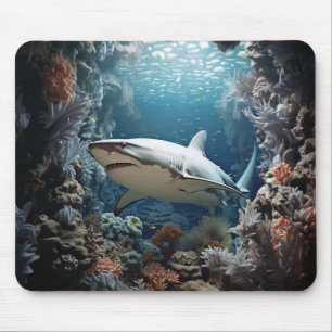 Mousepad Profundidades Eetéreas Tubarão 3D