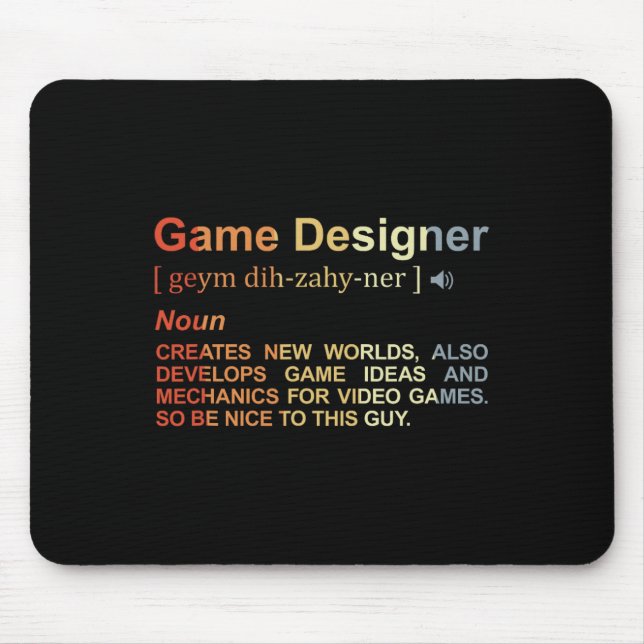 Mousepad Programador de Jogo Definição do Designer de Jogo  (Frente)