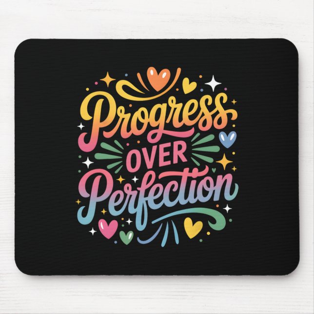 Mousepad Progresso Sobre Perfeição De Volta à Escola Profes (Frente)