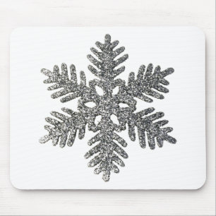 Mousepad Projeto da estrela do floco de neve da prata do