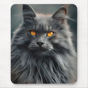 Mousepad Projeto de Retrato de Majestoso Gato de Cabelo Lon