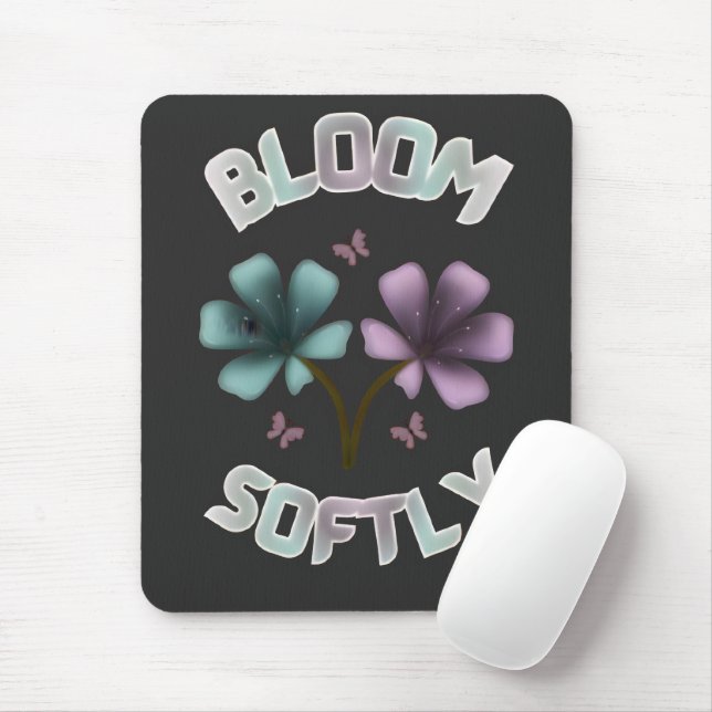 Mousepad Projeto Floral de Primavera Bloom Softly Pastel Co (Com mouse)