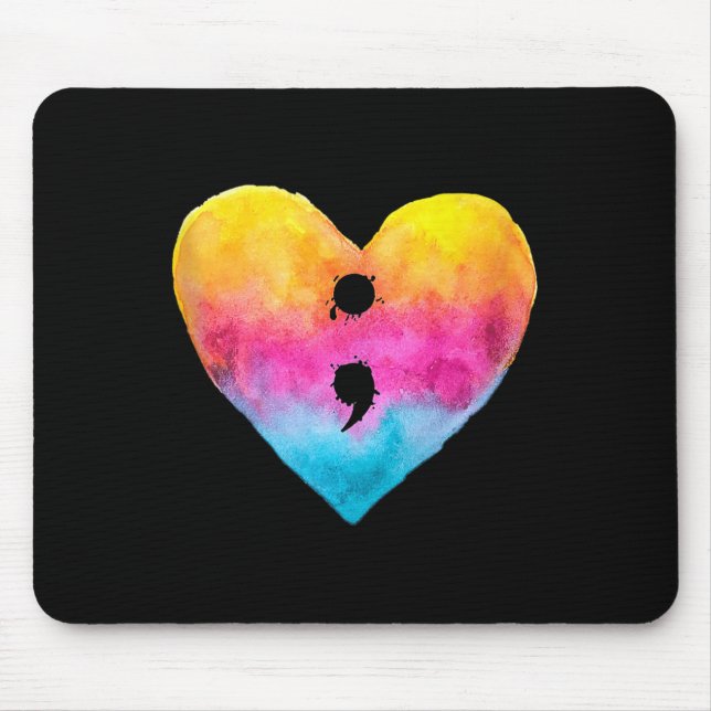 Mousepad Projeto Heart Semicolon Prevenção ao Suicídio Ment (Frente)