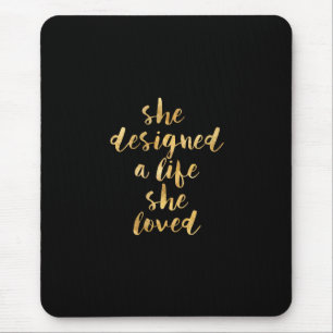 Mousepad Projetou uma vida onde amou com folha de ouro do