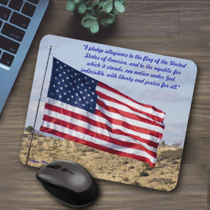 Mousepad Promessa de Lealdade Foto Scenic American Flag