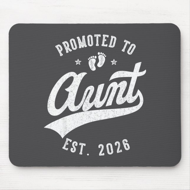 Mousepad Promoted To Aunt 2026 Baby Announcement Family Mat (Frente)