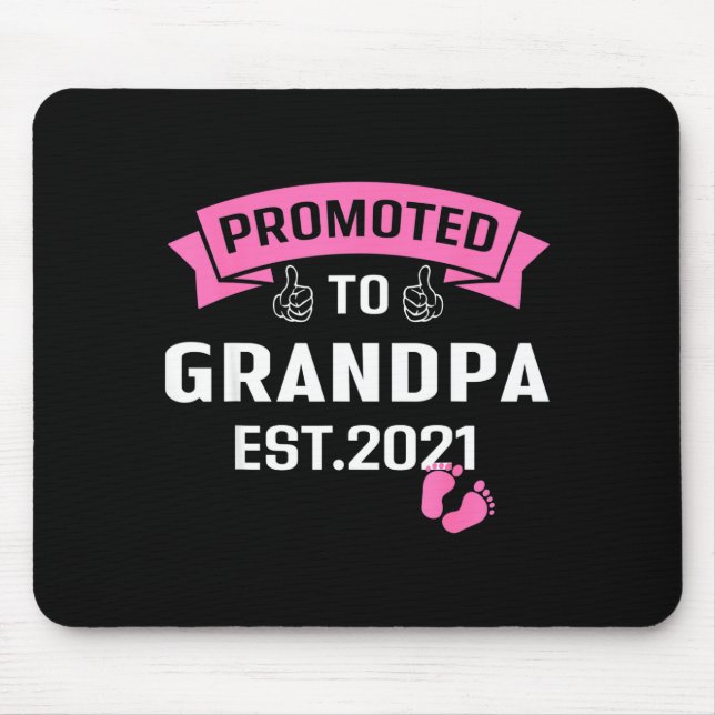 Mousepad Promoted To Grandpa Est 2021 Funny New Grandfather (Frente)