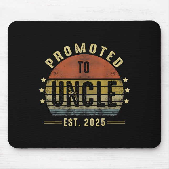 Mousepad Promoted To Uncle Est 2025 New Uncle Fathers Day F (Frente)