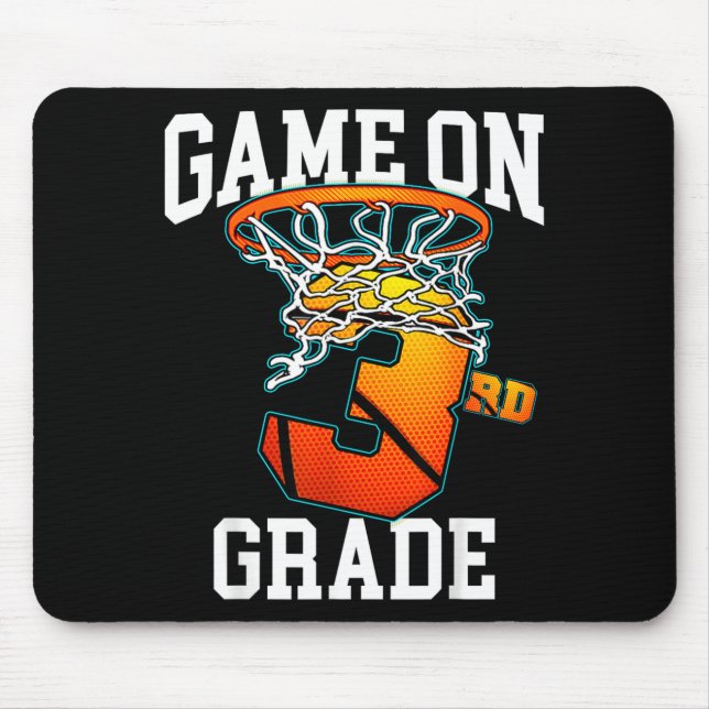 Mousepad Pronto Para Jogar Basquete de 3ª Série de Volta às (Frente)