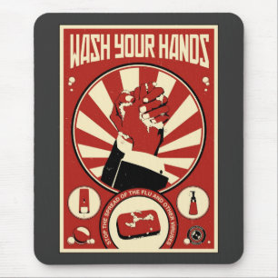 Mousepad Propaganda do escritório: Lave suas mãos