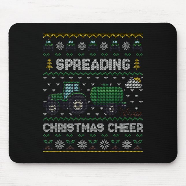Mousepad Propagando Alegria de Natal Trator de Fazenda Engr (Frente)