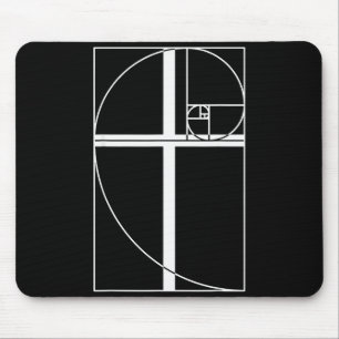 Mousepad Proporção Áurea Cruz Cristã Sequência de Fibonacci